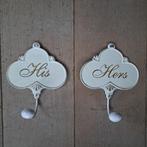 2x Metalen kapstokhaak haak muurhaak His Hers *Etage3*, Huis en Inrichting, ., Ophalen of Verzenden, Zo goed als nieuw, .