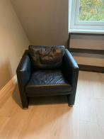 Lederen eenzitter (onderdeel van hoekbank tevens te koop), Huis en Inrichting, Ophalen, Gebruikt, Leer, 75 tot 100 cm