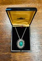 Zilveren Ketting/Broche met eilat steen, Overige voorstellingen, ., Ophalen of Verzenden, Zo goed als nieuw