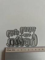 Snijmal teks Hiep hoera, Hobby en Vrije tijd, Ophalen of Verzenden, Zo goed als nieuw, Overige thema's, Pons of Mal