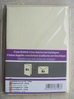 NIEUW 8 luxe crème KAARTEN dubbel ENVELOP rechthoekig papier, Ophalen of Verzenden, Nieuw