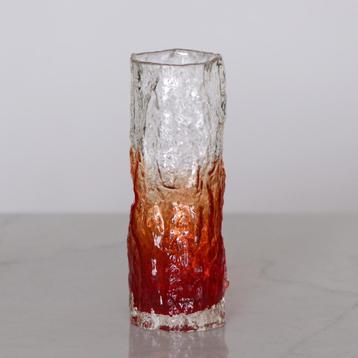 ✅ INGRID GLASS Glashutte vaas rood retro ca. 1970 beschikbaar voor biedingen