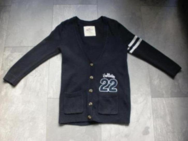 Hollister donkerblauw gebreid vest, maat S (qwe, Kleding | Dames, Truien en Vesten, Zo goed als nieuw, Maat 38/40 (M), Blauw, Ophalen of Verzenden