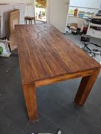 Mooie grote teak houten eettafel, Ophalen, Gebruikt, Teakhout, 50 tot 100 cm