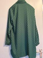 Groene tuniekblouse met zwart patroon - Maat M, Ophalen of Verzenden, Zo goed als nieuw, Maat 38/40 (M), Groen