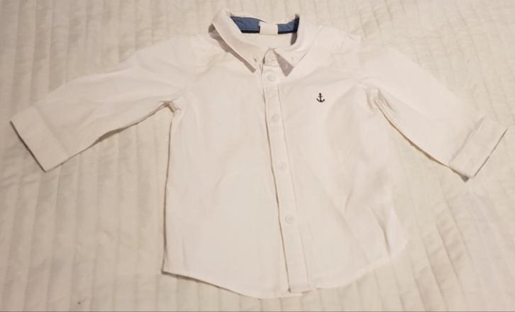 Basic overhemd blouse wit maat 68 baby kleding bloesje, Kinderen en Baby's, Babykleding | Maat 68, Zo goed als nieuw, Jongetje