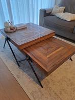 Salontafel set met stalen poten, 50 tot 100 cm, Vierkant, 50 tot 100 cm, Zo goed als nieuw