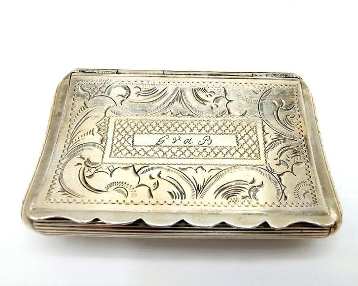 19e Eeuwse zilveren snuifdoos, van Halteren, Schoonhoven., Antiek en Kunst, Antiek | Goud en Zilver, Zilver, Verzenden