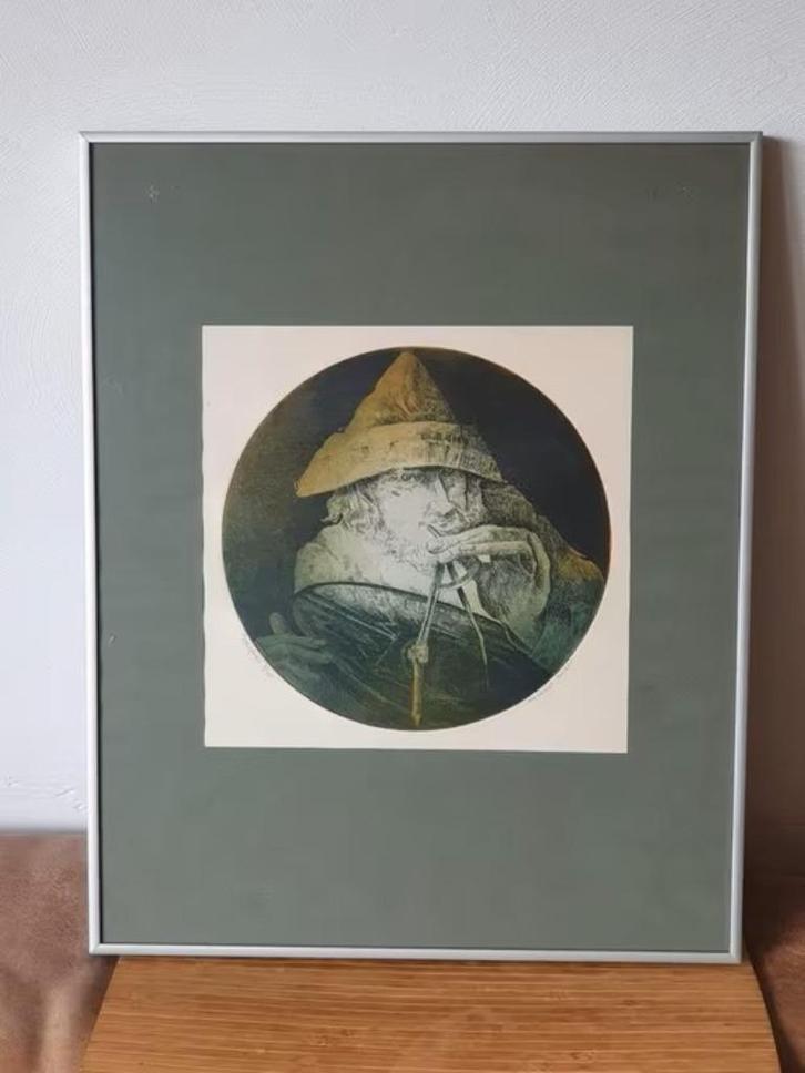 Ets Michael Jepkes pythagoras 9 v d 35, Antiek en Kunst, Kunst | Etsen en Gravures, Ophalen