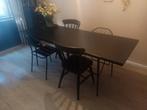 Eettafel industrieel met 4 x stoelen., Ophalen, Gebruikt, 200 cm of meer, 50 tot 100 cm