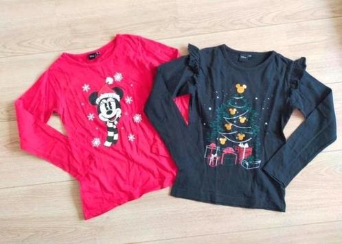 Zgan! Set van 2 mooie kerst longsleeve van C&A! Mt 122/128, Kinderen en Baby's, Kinderkleding | Maat 122, Zo goed als nieuw, Meisje