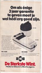 Retro reclame 1980 Holland Electro stofzuiger de sterkste, Verzamelen, Retro, Overige typen, Ophalen of Verzenden