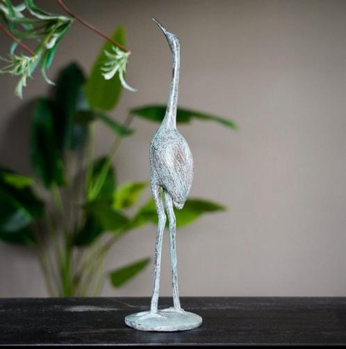 Exclusief Brons Kraanvogel Beeld – Handgemaakt op Java, Antiek en Kunst, Kunst | Beelden en Houtsnijwerken, Ophalen of Verzenden