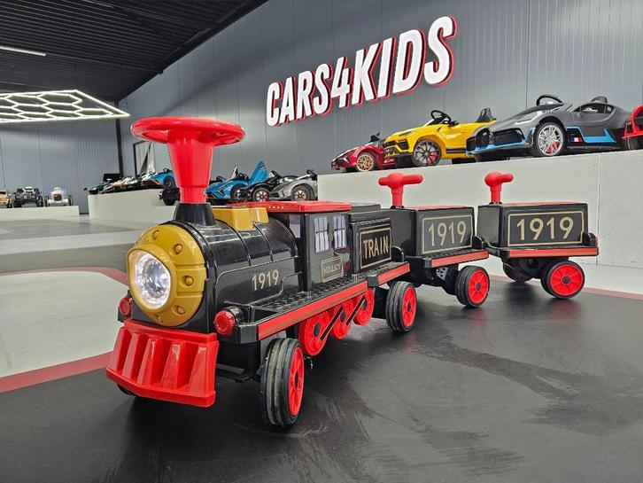 Elektrische kindertrein 12 volt met 2 wagons en softstart, Kinderen en Baby's, Speelgoed | Buiten | Accuvoertuigen, Nieuw, Ophalen of Verzenden