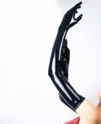 Opera Gloves / Latex / Rubber / Maat M, Kleding | Dames, Ondergoed en Lingerie, Zwart, Overige typen, Verzenden