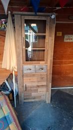Industriële Kast met Glazen Deur en Lades, Huis en Inrichting, Kasten | Boekenkasten, Ophalen, 200 cm of meer, 50 tot 100 cm, Zo goed als nieuw