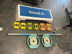 Reebok step met 40 kg rep bodypump set gekleurd, Gebruikt, Ophalen of Verzenden, Reebok, Step