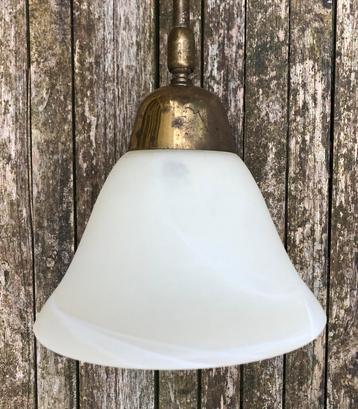 Jaren 30 hanglamp met rookglas kap beschikbaar voor biedingen