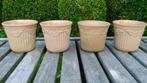 4 bloempotten terracotta guirlande sierrand Italië, Tuin en Terras, Bloempotten, Ophalen of Verzenden, Rond, Terracotta, Binnen