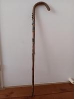 Vintage (Bamboe(?) Wandelstok met Schildjes, Diversen, Wandelstokken, Ophalen of Verzenden, Gebruikt