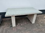 Wicker Tuintafel met glazen blad 80x145, Ophalen, Gebruikt, Rechthoekig, Wicker