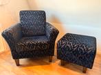 Stoel + poef, Ophalen, Gebruikt, 75 tot 100 cm, Stof