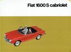 Folder Fiat 1600 S Cabriolet (ca.1964), Verzenden, Gelezen, Overige merken