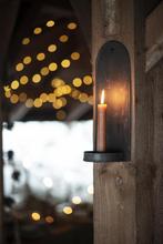 WANDKANDELAAR f/dinner candle dark rust look LANDELIJK, Zwart, Nieuw, Ophalen of Verzenden, Metaal