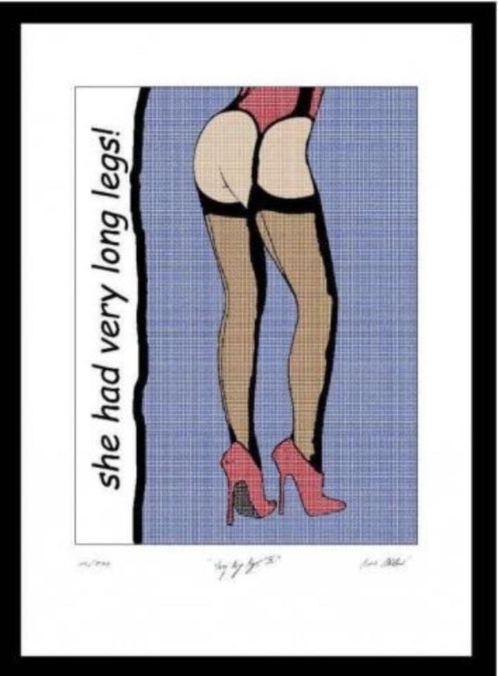 Brad Miller - Very long Legs - PopArt Handgesign., Antiek en Kunst, Kunst | Litho's en Zeefdrukken, Ophalen of Verzenden
