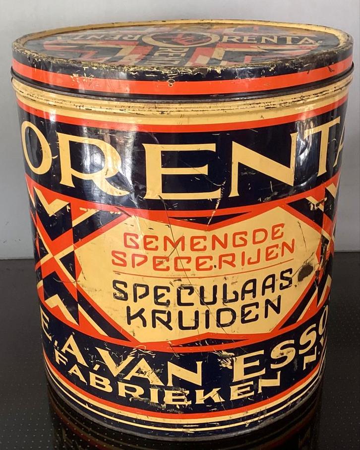 Art Deco Orenta winkelblik,specerijen,kruiden,Rotterdam, Verzamelen, Blikken, Gebruikt, Overige merken, Ophalen