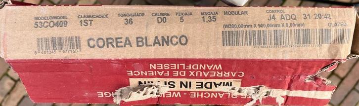 Witte wandtegels 30x90 cm (Grespania Corea Blanco), Doe-het-zelf en Verbouw, Tegels, Nieuw, Wandtegels, Keramiek, 60 cm of meer