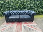 Xxl 220 breed stoere industriële 3 - zits chesterfield bank, Ophalen, Gebruikt, Xxl 220 breed stoere industriele leren 3- zits bank
