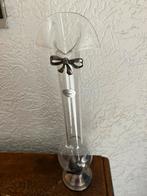 Glazen vaas met tin. Etain Soufflé Bouche, Antiek en Kunst, Ophalen of Verzenden