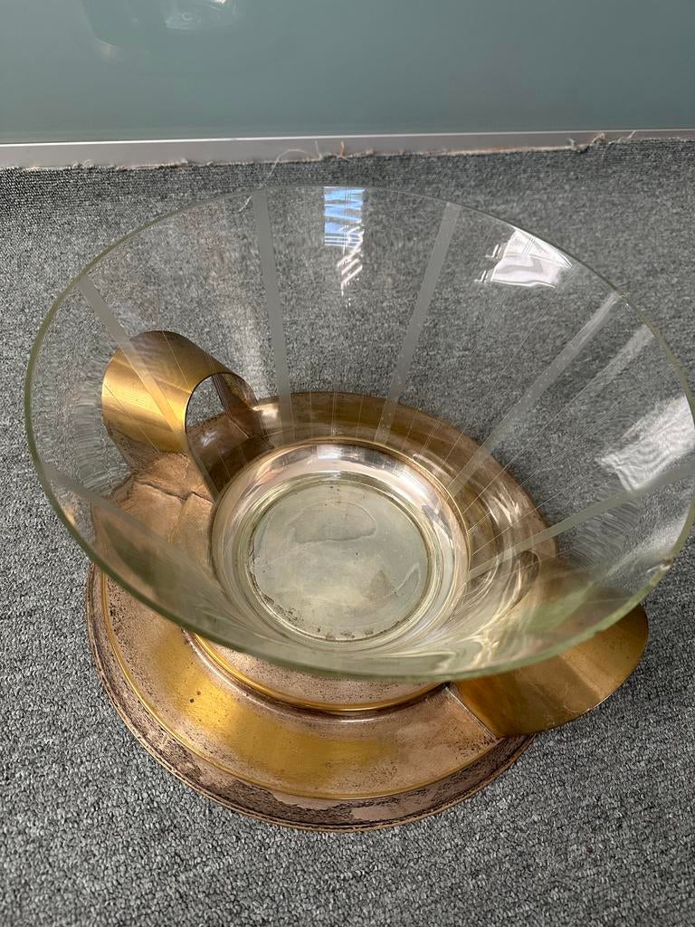 Vintage glazen bowl schaal, Ophalen