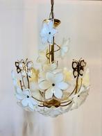 Vintage Murano Stijl Kroonluchter met Bloemen en vlinders, Kunststof, Gebruikt, ., Ophalen of Verzenden