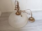 HANGLAMP EN WANDLAMP KOPER MET MAT GLAZEN KAP, Huis en Inrichting, Ophalen, Gebruikt, Glas