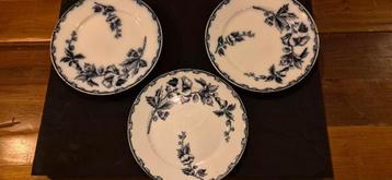 Antieke Borden met Bloemmotief - Set van 3 Etruria beschikbaar voor biedingen