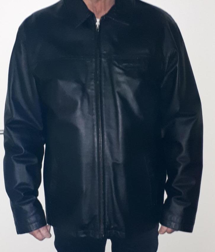 Leren Heren jas, Kleding | Heren, Jassen | Winter, Zo goed als nieuw, Maat 48/50 (M), Zwart, Ophalen of Verzenden