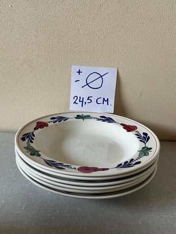 6 Z.G.A.N. diepe borden BOERENBONT Ø 24,5 CM beschikbaar voor biedingen