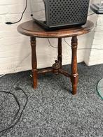Rond oud houten tafeltje, Minder dan 45 cm, Minder dan 55 cm, Gebruikt, Rond