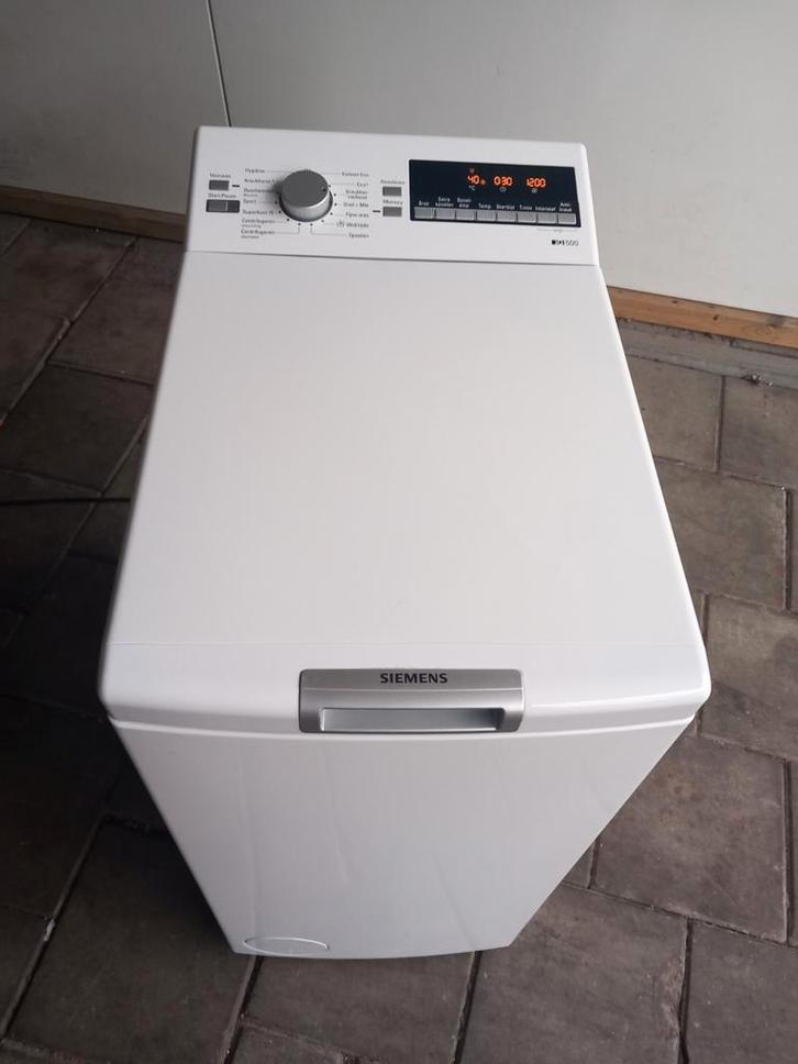 Bovenlader Siemens IQ500, Witgoed en Apparatuur, Wasmachines, Zo goed als nieuw, Bovenlader, 6 tot 8 kg, 85 tot 90 cm, 1200 tot 1600 toeren