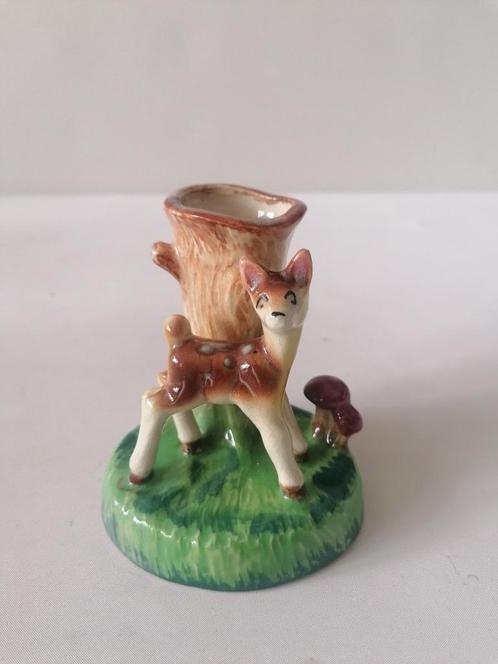 vintage keramiek vaasje met hertje 10 cm hoog, Antiek en Kunst, Antiek | Keramiek en Aardewerk, Verzenden
