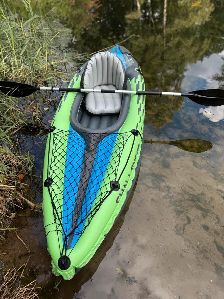 Intex Challenger K1 Kayak 274 x 76 x 33 cm + peddel en pomp, Watersport en Boten, Kano's, Zo goed als nieuw, Ophalen