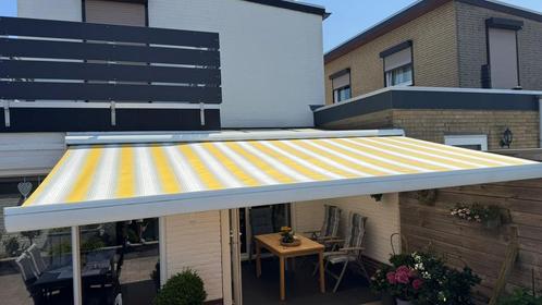 Terraszonwering, Tuin en Terras, Zonneschermen, Gebruikt, Knikarmscherm, 150 tot 300 cm, 450 cm of meer, Elektrisch, Ophalen