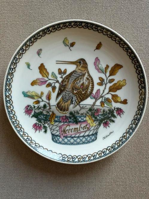 Vintage Heutschenreuther Ole Winther bordje maand november, Antiek en Kunst, Antiek | Wandborden en Tegels, Ophalen of Verzenden
