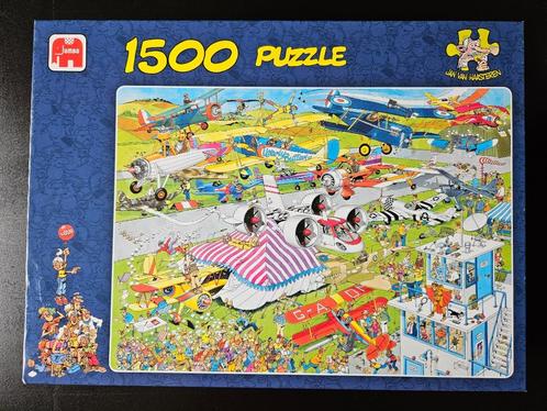 Jan van Haasteren De Vliegshow 1500 stukjes, Hobby en Vrije tijd, Denksport en Puzzels, Gebruikt, Legpuzzel, 500 t/m 1500 stukjes