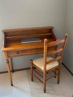 Massief kersenhouten secretaire/bureautje met stoel, Huis en Inrichting, Ophalen, Zo goed als nieuw