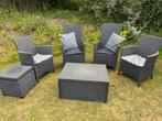 Tuinset antrecit kunsstof, Tuin en Terras, Ophalen, 4 zitplaatsen, Kunststof, Gebruikt