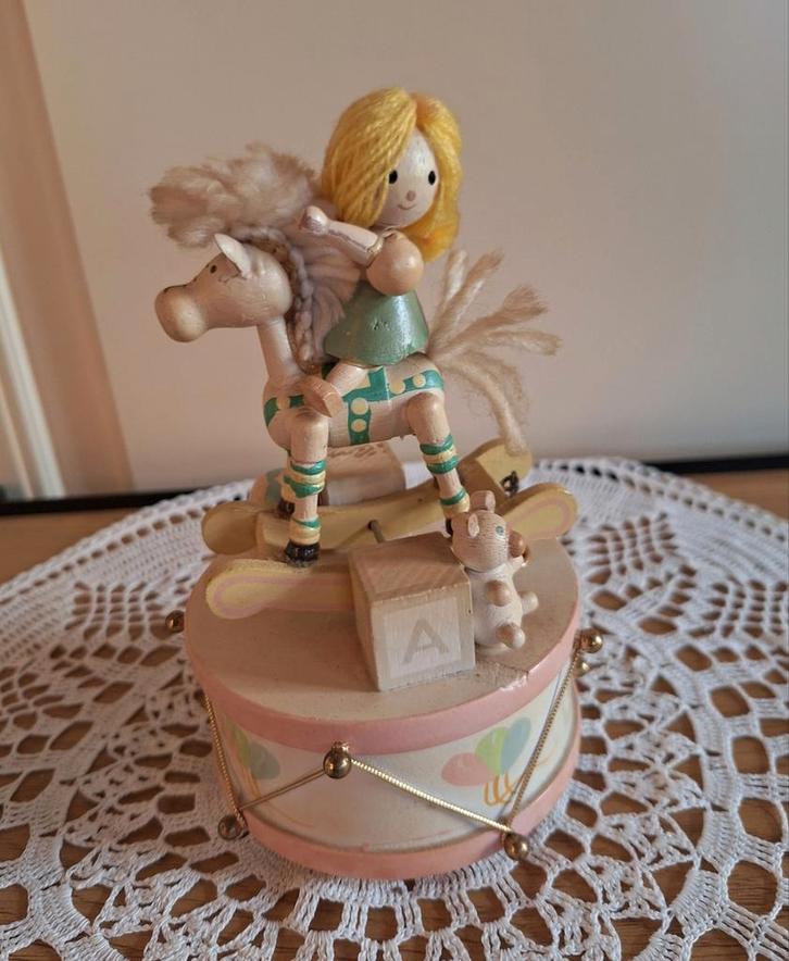 Vintage hobbelpaard speeldoosje, Antiek en Kunst, Antiek | Speelgoed, Ophalen of Verzenden