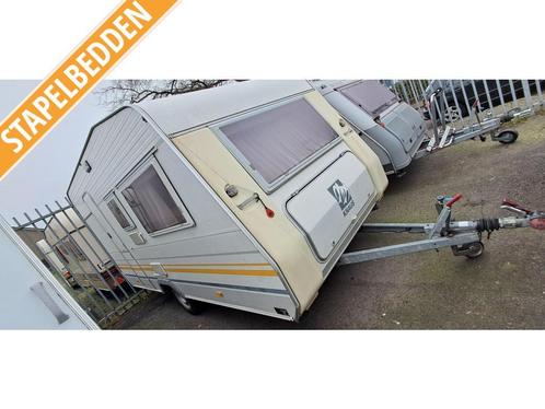 KNAUS MET STAPELBED, TOILET EN NETTE VOORTENT, Caravans en Kamperen, Caravans, Bedrijf, tot en met 4, Standaardzit, Knaus, Dwars-stapelbed